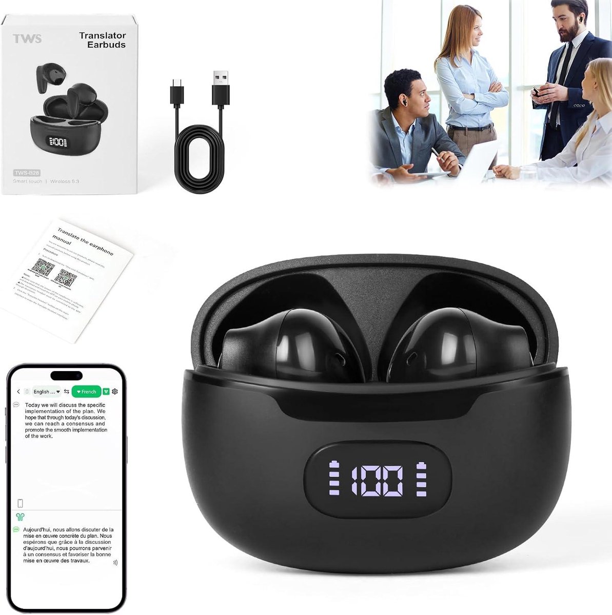 Allecto Plus AI Taalvertaling Oordopjes Bluetooth 5.3 - afbeelding 2