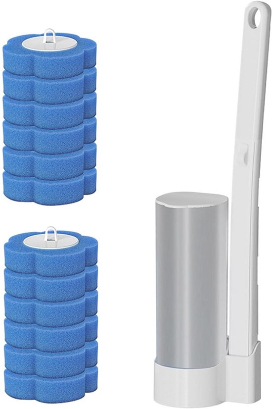 MIRACLEAN WizardFlush Toiletborstel WizardFlush Wegwerp Toiletborstel – Hygiënische Schrobborstel Met Wegwerpkop, Handig Voor Diepe Reiniging Hygiënische Toiletborstel