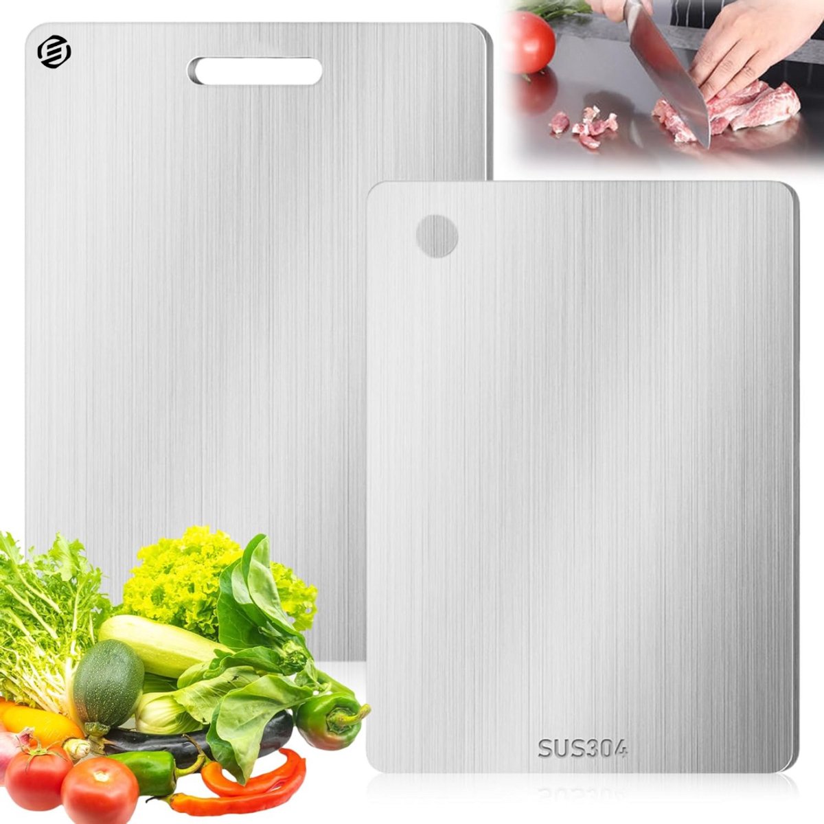 Titanium Plank voor Snijden - Titanium Snij Plank - Titanium Snijplank Antislip