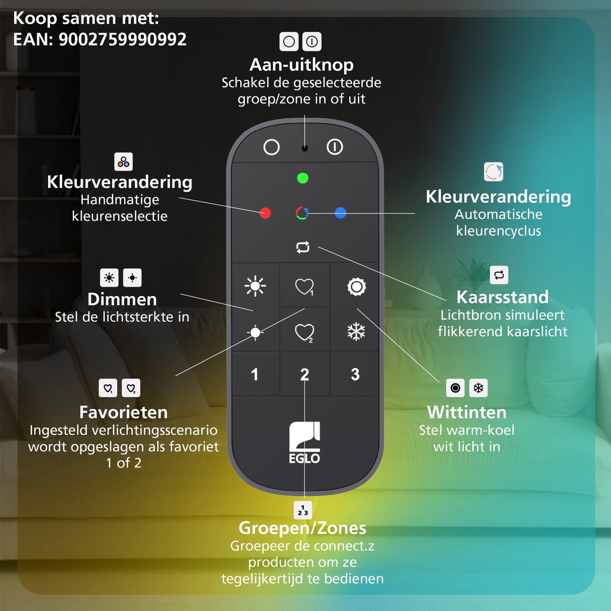 Eglo Connect.z Flatneon Z Smart LED Strip - 500 cm - Wit