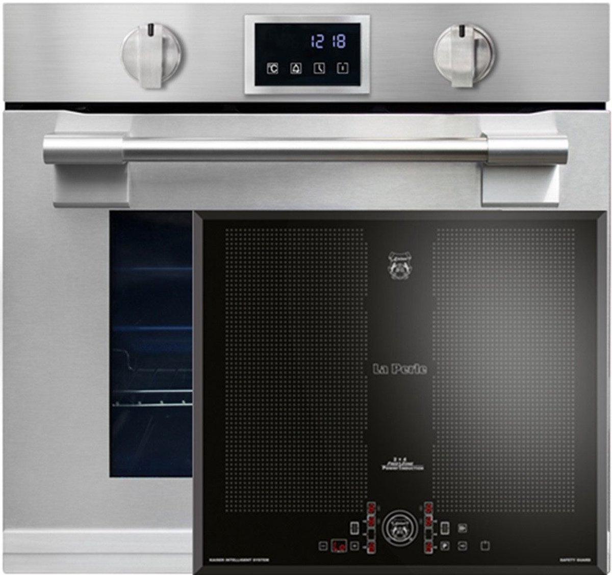 Kaiser EH 6339 XXL Inbouwoven 86L, met pyrolyse & AirFry, touch display +KCT 61 FI - inductiekookplaat - 60 cm - FREE ZONE met 2 FLEX inductiezones