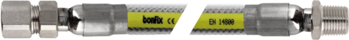Bonfix Inox gasflexibels voor Belgi� Superieure RVS gasslang 200 cm - 1/2 binnendraad x 1/2 buitendraad