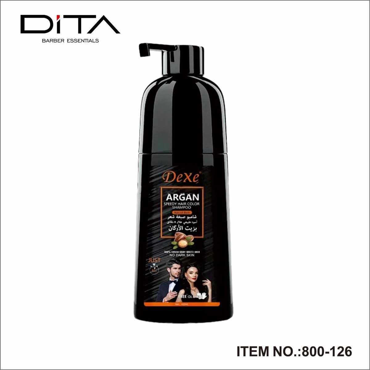 Dexe - Argan Speedy Hair Color Shampoo - Natural Black - 420ml
