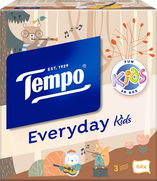 Tempo tissues - Everyday Kids Cube - 12 x 64 stuks = 768 zakdoekjes | bol