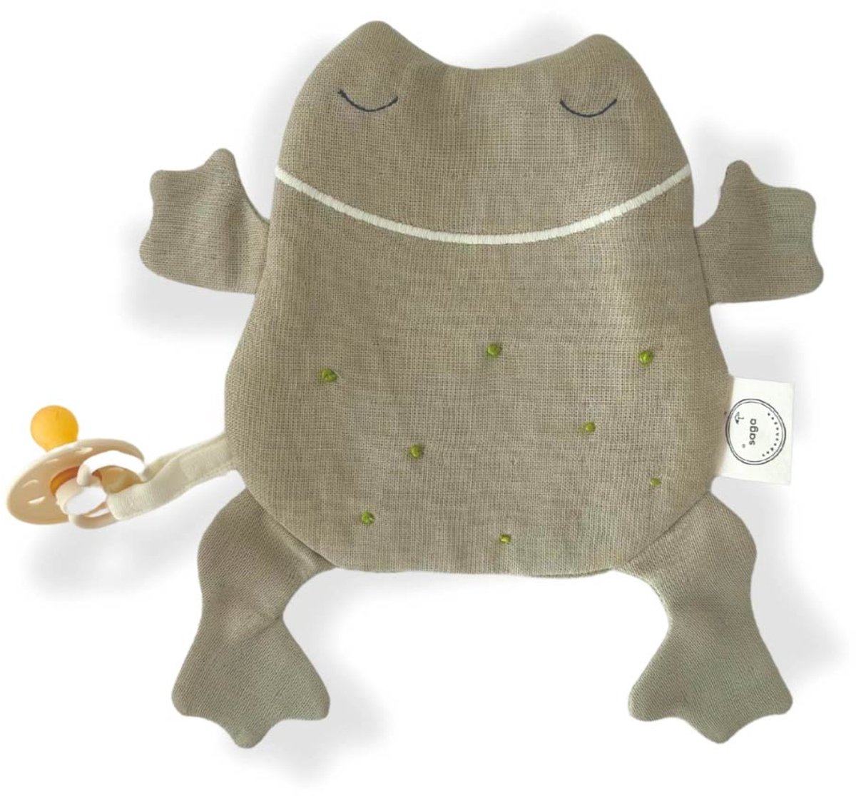 Saga Copenhagen - Knuffeldoekje Kikker Sif - Fopspeendoekje - Green Tea - 24x24cm - Organisch Katoen