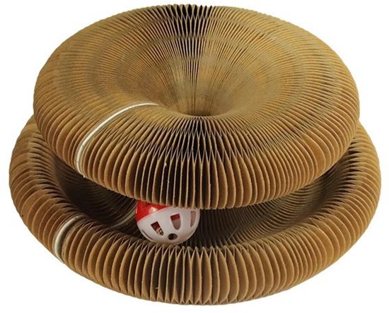 Opvouwbare Krabpaal - kattenspeelgoed - krabpaal - kattenspeeltjes - 2 in 1 Kattenspeelgoed - Krabhuis voor katten met bellenbal - Draagbare Krabpaal voor katten