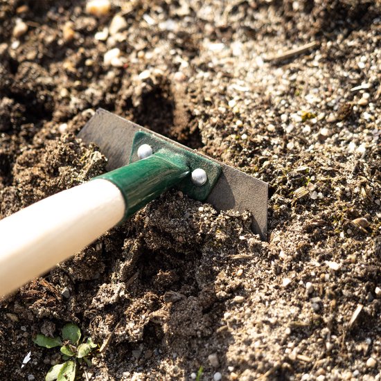 KADAX Tuinhak voor het losmaken, luchten en wieden van de grond, voor tuin, metalen blad, tuinaccessoires, onkruidhak voor het verwijderen van onkruid, cultivator (met houten steel, kort 12 cm) van KADAX — afbeelding 5