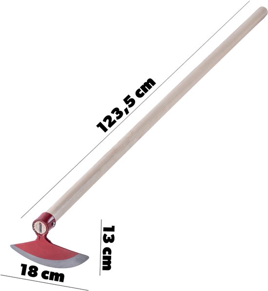 KADAX Hak met metalen kop, tuinhak met steel van hout, trekhaak voor het verwijderen van onkruid, onkruid, tuinaccessoires voor wieden (halfrond, breedte: 18 cm, rood) van Merkloos	 — afbeelding 5