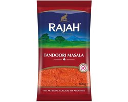 Rajah Tandoori Masala 400 g - Klassieke kruidenmix voor gerechten, aromatisch, Indiaas, vegetarisch, pittig | Marineren van vlees en gevogelte met Kajal-sticker