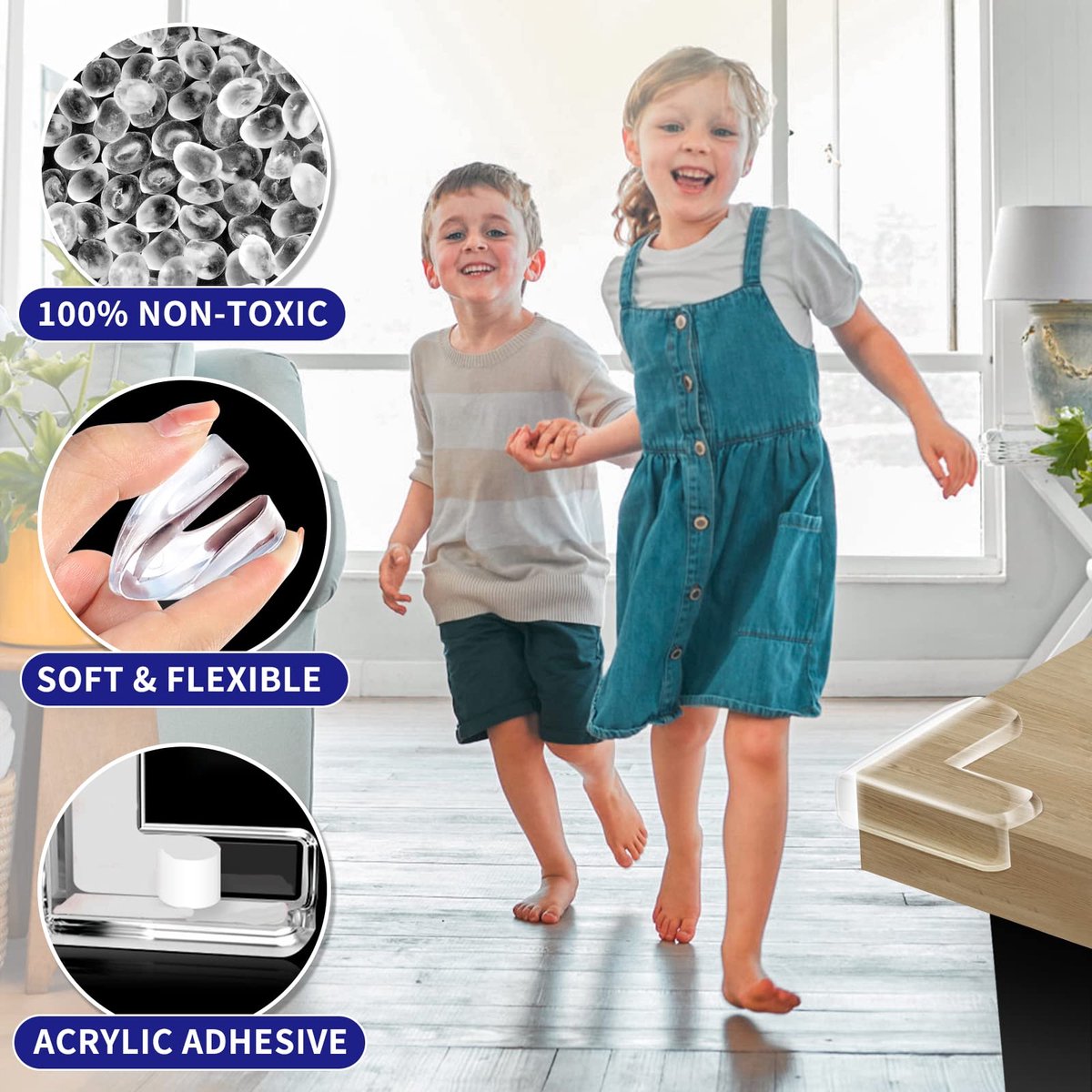 TTLUOKER® 40 stuks Hoekbeschermers baby - Tafelhoek beschermers - Hoekbeschermer tafel - Transparant- BPA-Vrij & Extra Sterk - Universeel voor Meubels – foto 4