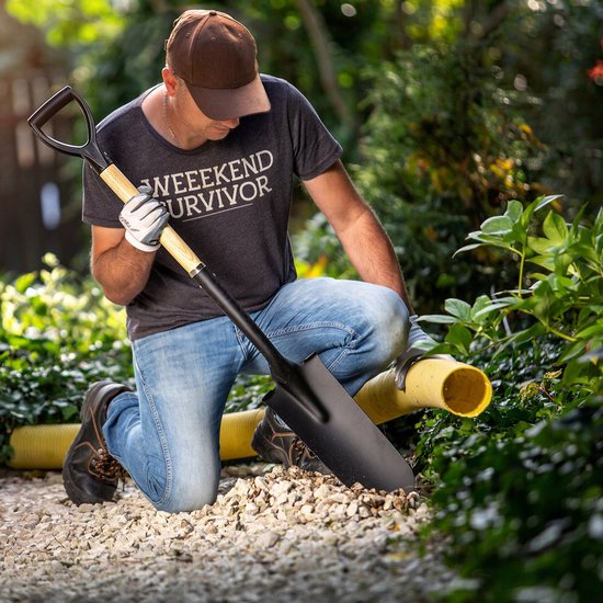 KADAX Spade, drainagespade met D-handgreep, schep van staal, punt schep met steel van hout, tuinspade voor het graven van gaten graven, planten van bomen, struiken (120 cm) van KADAX — afbeelding 5