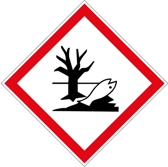 Autocollant GHS09 substances dangereuses pour l'environnement - 10 x 10 cm