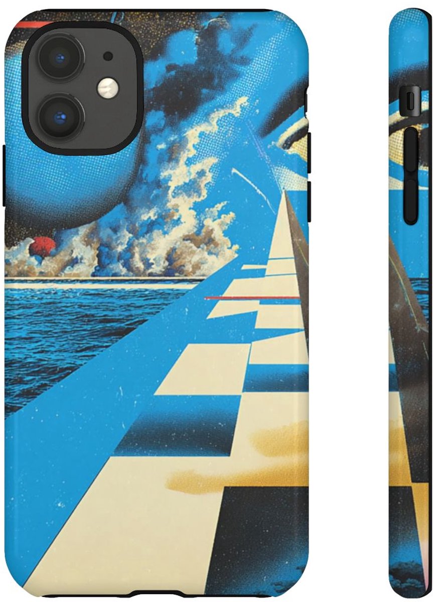 Surrealistische Geometrische Oceaanscène – Telefoonhoesje Geschikt voor iPhone 11