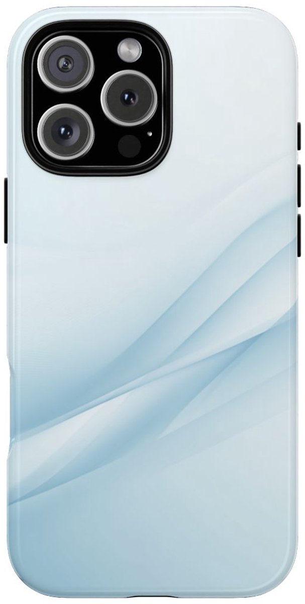 Zachte Lichtblauwe Abstracte Golven – Telefoonhoesje Geschikt voor iPhone 16 Pro Max