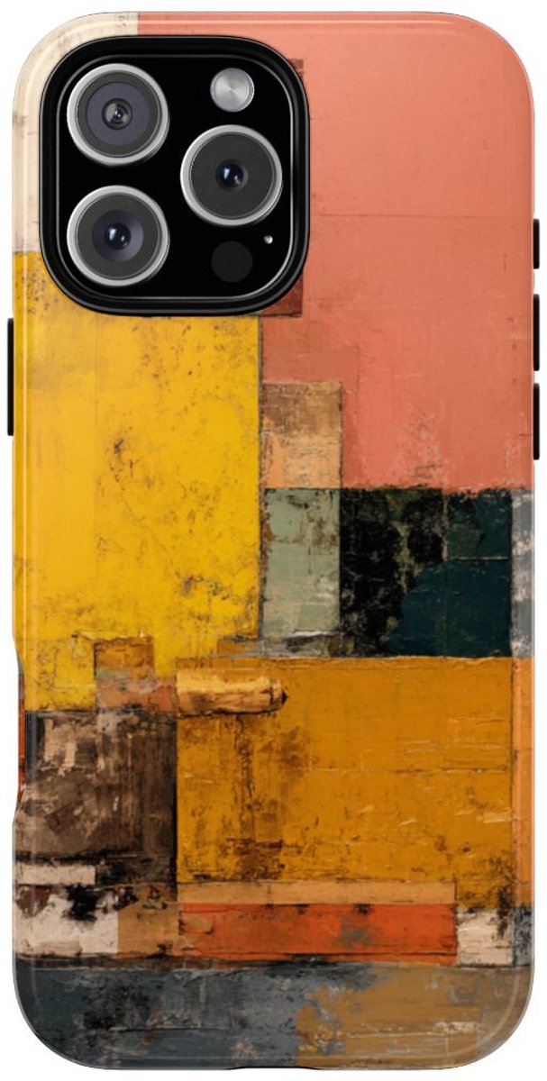 Abstracte Geometrische Kleurenblokken – Telefoonhoesje Geschikt voor iPhone 16 Pro Max