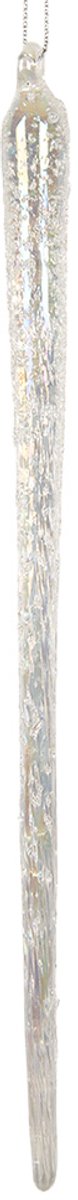 Clayre & Eef Kersthanger Ijspegel Ø 2x25 cm Transparant Glas