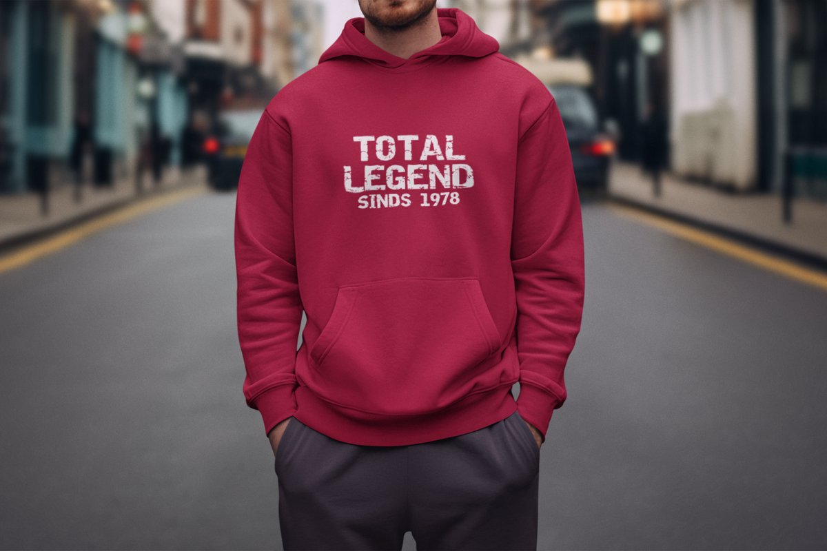 1978 Jaar Rood Hoodie heren - Maat XXL - Total Legend - Verjaardag Cadeau Mannen - Limited Edition