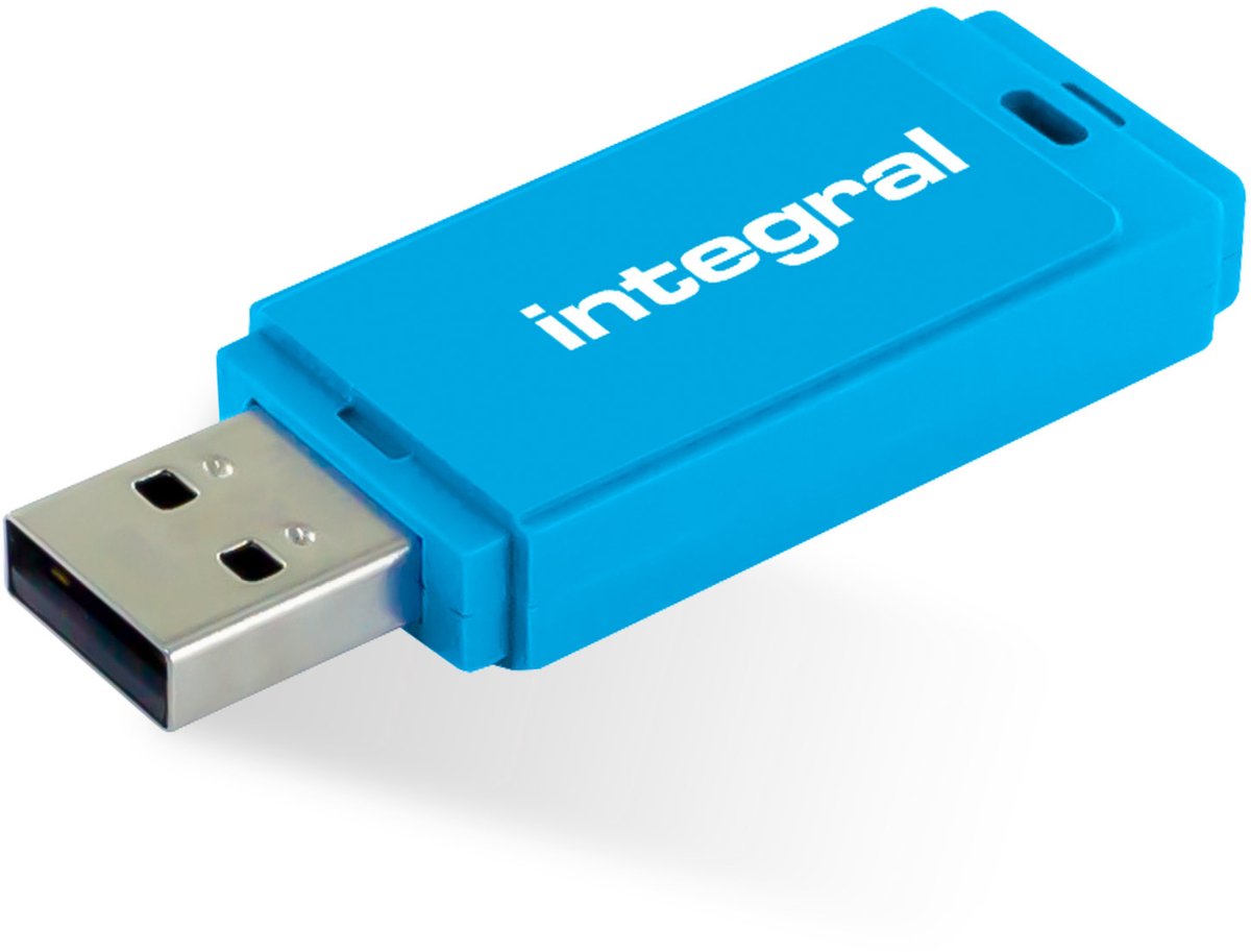 Integral 128GB USB2.0 DRIVE NEON BLUE USB flash drive USB Type-A 2.0 Blauw