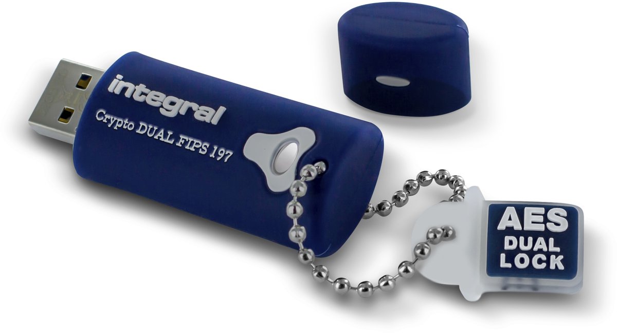 Integral 4GB Crypto Dual 4GB USB 3.0 Blauw USB flash drive