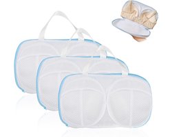 3 stuks wasnetten voor wasmachine, beha-bescherming voor wasmachine met ritssluiting, herbruikbaar, voor het reinigen, onderhouden en beschermen van beha's