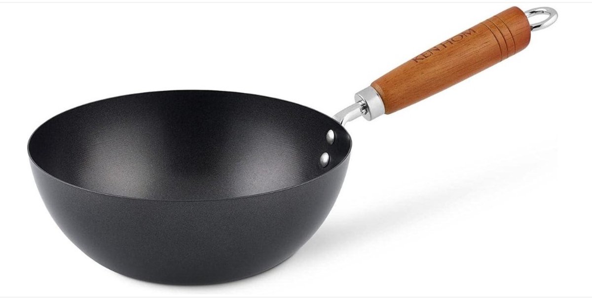WNHB® Mini Wok 20 cm Koolstofstaal - Lichtgewicht Anti-aanbak Pan - Niet Vaatwasserbestendig - 2 Jaar Garantie