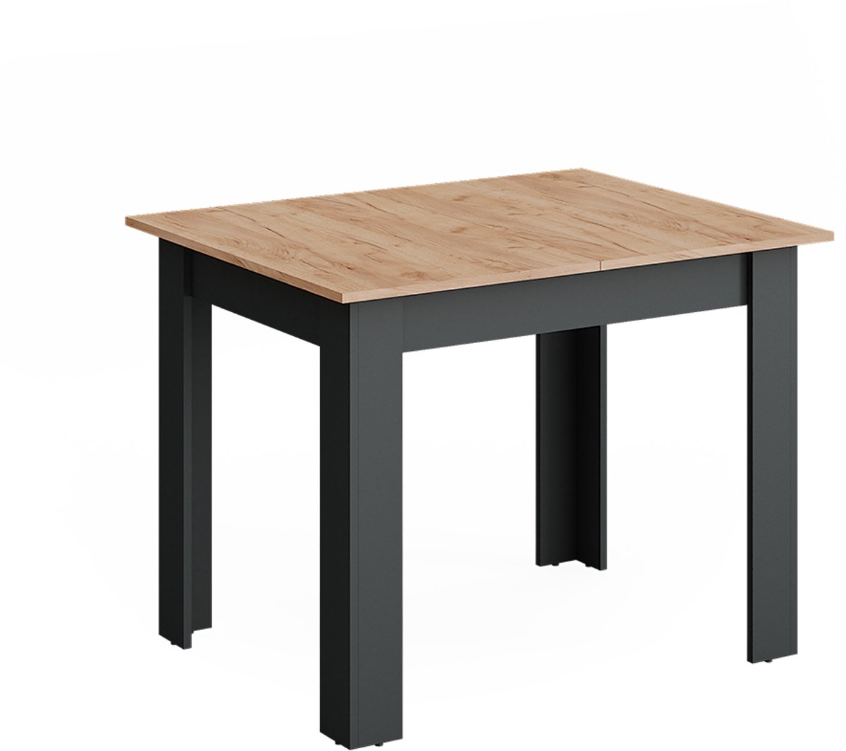 Vicco Eettafel Repose, Antraciet/Goudkleurig Eiken, 100-140 x 80 cm Uitschuifbaar
