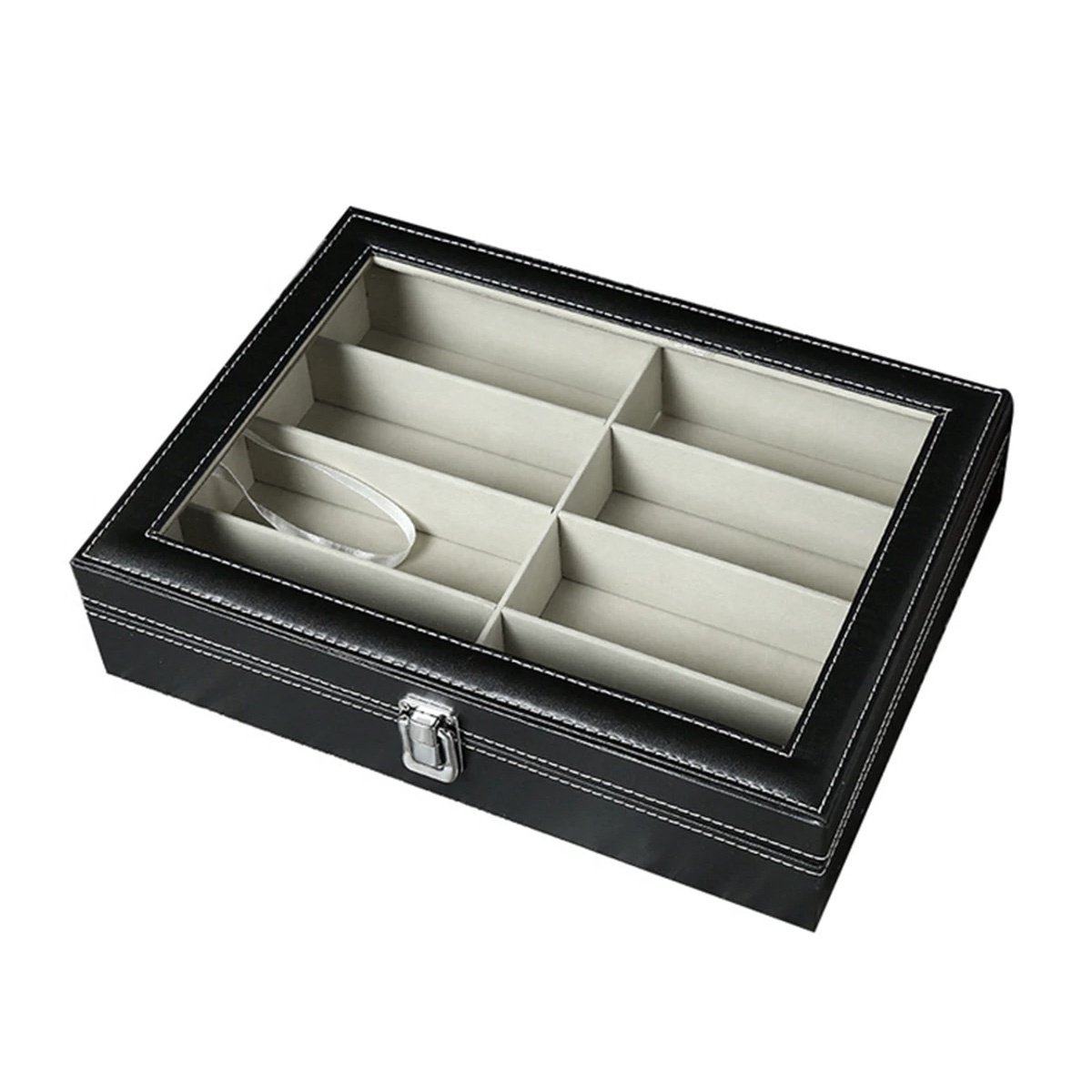 EXCITAT Brillenkoker - brillenkoker hard case - Kunstleren koker - Geschikt voor 8 brillen - Perfect voor zonnebrillen