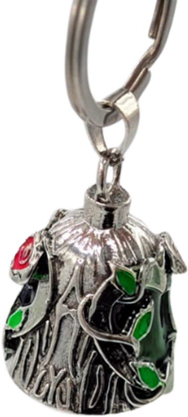 Grand X - Bell Guardian - Rose Épineuse - Bell -clés - Porte-clés Moto - Cloche Porte-Bonheur Moto - Pendentif Sac - Foi
