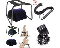Seks stoel met kussen - Handboeien - Zweep - BDSM set - Erotisch meubel - Bounce