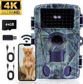 CoolFule Wildcamera Pro met Nachtzicht Voor Buiten - 4K - Incl 64GB SD kaart en USB-Reader Cadeau