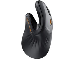 Ergonomische Verticale Muis – Draadloze Ergonomische Muis – Bluetooth & 2.4 GHz – USB-C Oplaadbaar – Voor 3 Apparaten – Instelbare DPI – Stil – Zwart (Rechtshandig)