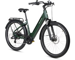 SAXXX Comfort SUV Easy - Elektrische Fiets - 95%Vooraf Geassembleerd Stadsfiets - 468Wh uitneembare accu - 90km Actieradius - SHIMANO Altus 7 Versnellingen - Achterwielmotor 250W - Aluminum Frame - 27.5" CST anti-lek - groen