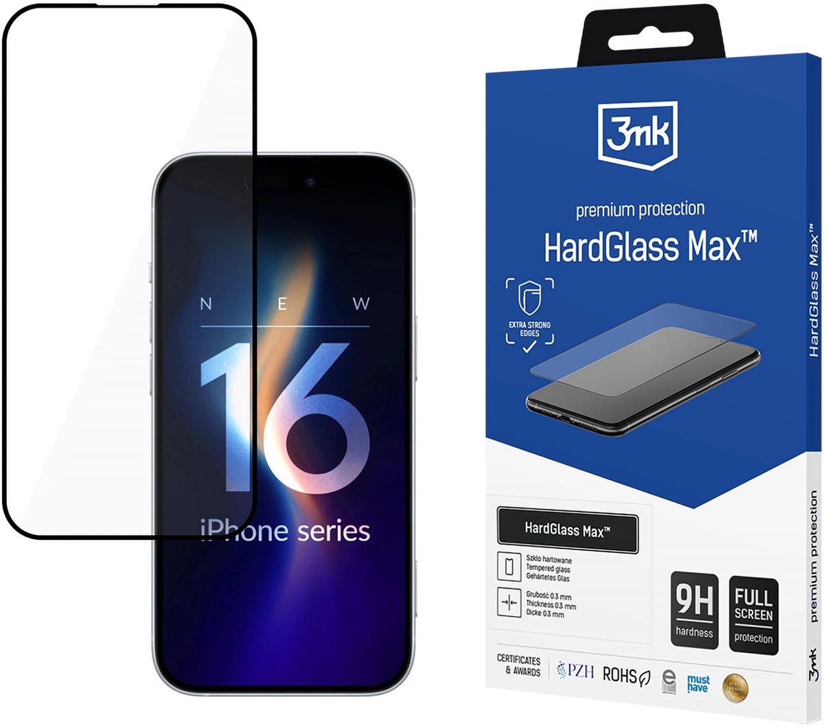 Apple iPhone 16 - 3mk HardGlass Max Black