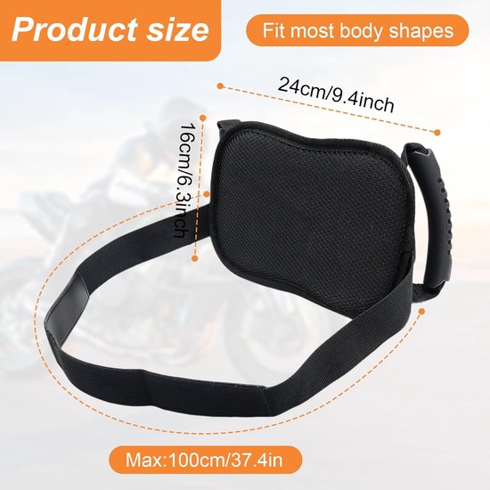 Veiligheidsgordel voor motorfiets, verstelbare handgreep, antislip riem, veiligheidsgordel voor kinderen en passagiers, zwart van Merkloos — afbeelding 5