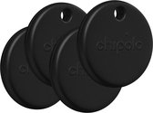 Chipolo Pop - Bluetooth Tracker & KeyFinder - Werkt met Apple Find My & Android Find My Device - Tracker Apple iPhone & Android - 120 dB - Zwart - 4 Pack