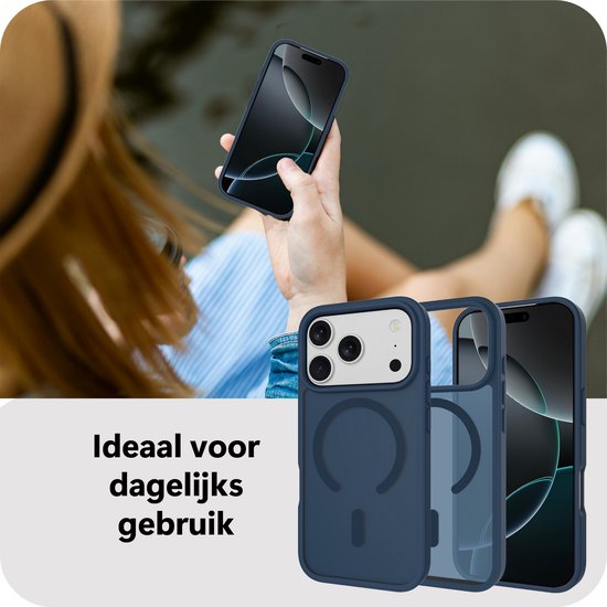 Coque Cazy pour iPhone 17 Pro Max – Compatible MagSafe – Coque arrière de qualité militaire – Blauw