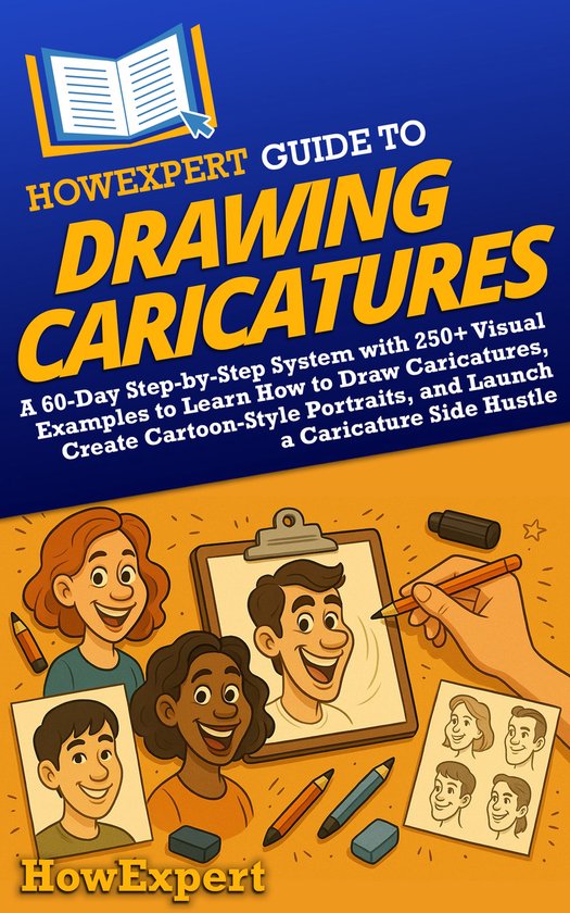 HowExpert Guide to Drawing Caricatures - cover