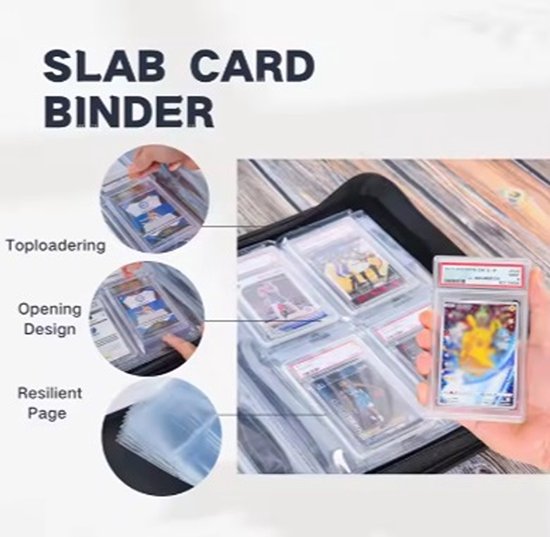 Graded Card Binder  Toploader - Blauw  Voor 40 Slabs  2x2 Indeling   Met... | bol