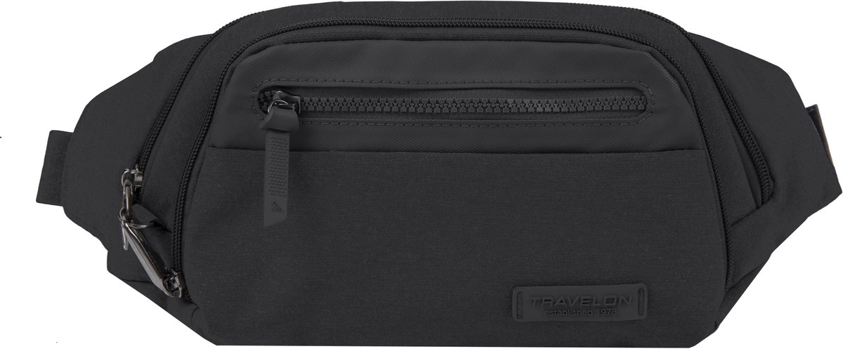 Travelon Metro Anti-diefstal Waistpack – Heuptas met RFID, snijbestendige band en lock-down vergrendeling – Zwart