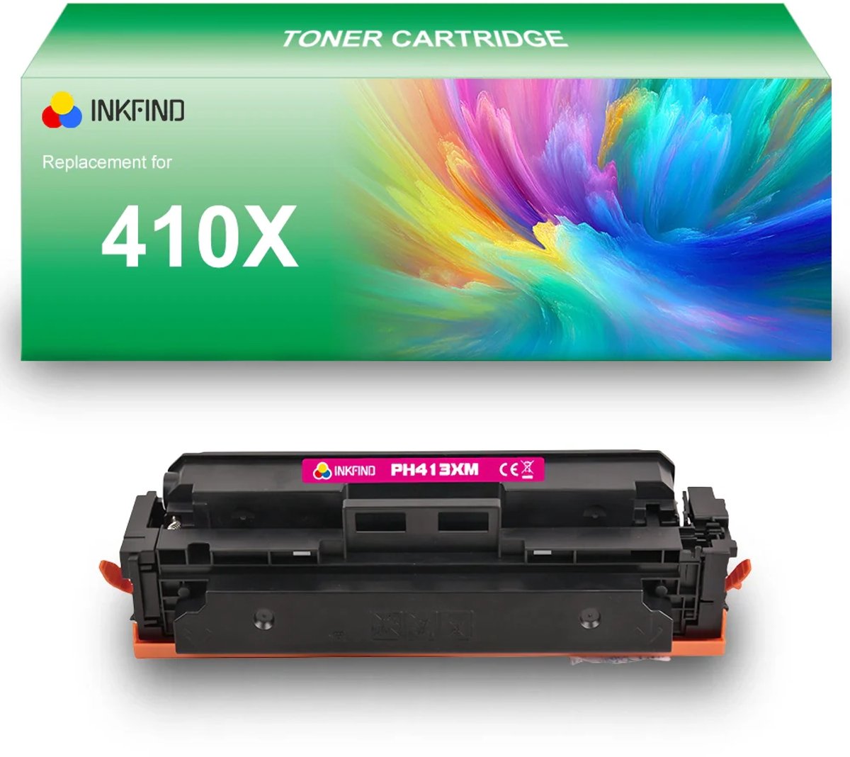 INKFIND 410X (CF413X) Magenta tonercartridge compatibel met HP 410X (CF413X) tonercartridge Magenta - 1-pack Magenta