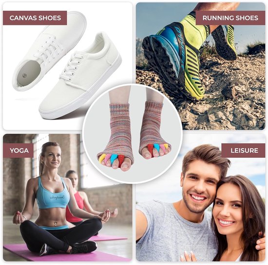 1 paar - Teencorrectiesokken - Teenspreidersokken met vingersscheider - Yoga teensokken - Fitnesssokken - Voor yoga, sport, sportschool van Gizzysocks — afbeelding 4