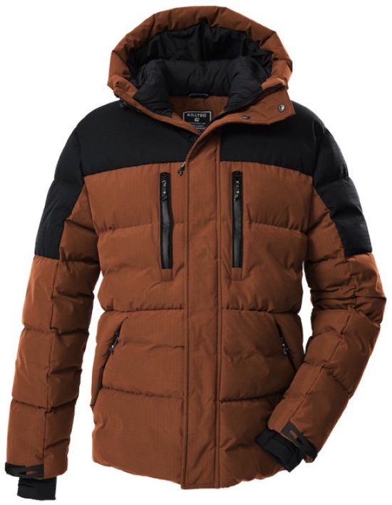 Killtec heren winterjas - padded - 43489 - roest/zwart - maat 4XL