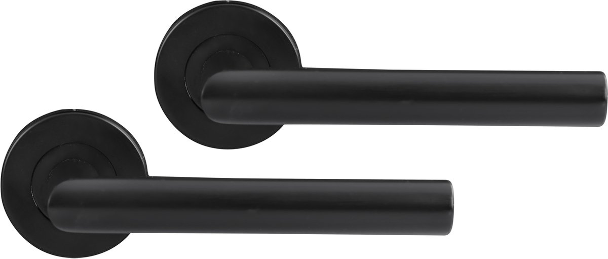 Deurkruk op rozet - Zwart - RVS - Differnz - Differnz Amsterdam rond 53x10mm Zwart