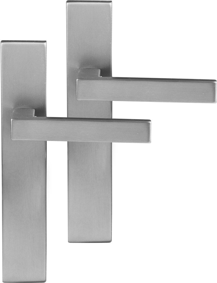 Differnz | Tilburg deurkruk | vierkant schild | blind | mat chroom