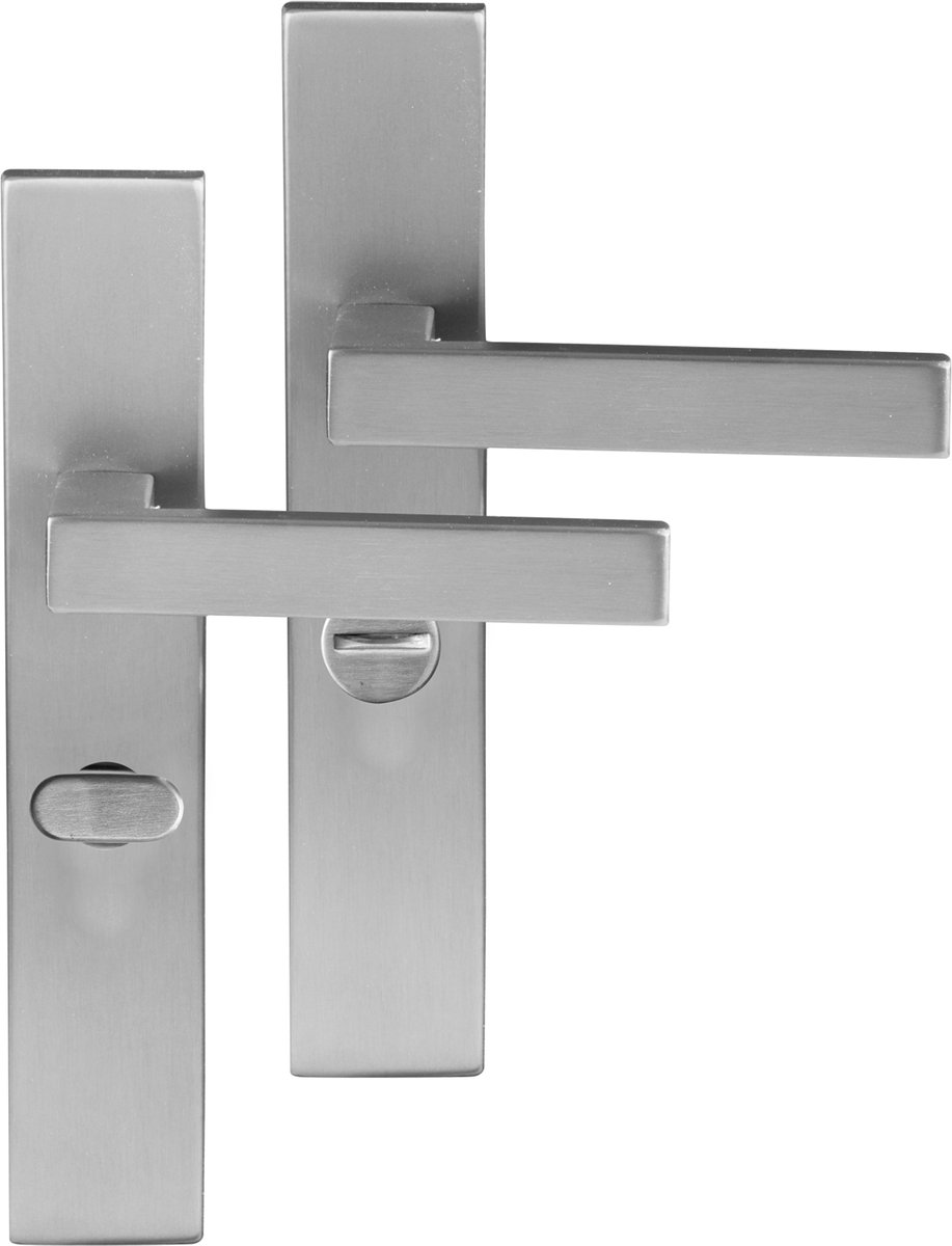 Differnz | Tilburg deurkruk | vierkant schild | WC 63 mm | mat chroom