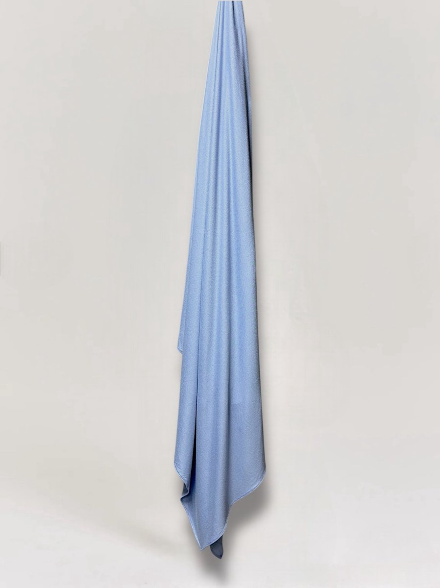 Cotton Hijaab XXL - Blue - Blauw - Sjaal - Sjawl - Turban - Katoen - Dames Hoofddoek - Islamitisch Hoofddeksel - 210cm x 110cm