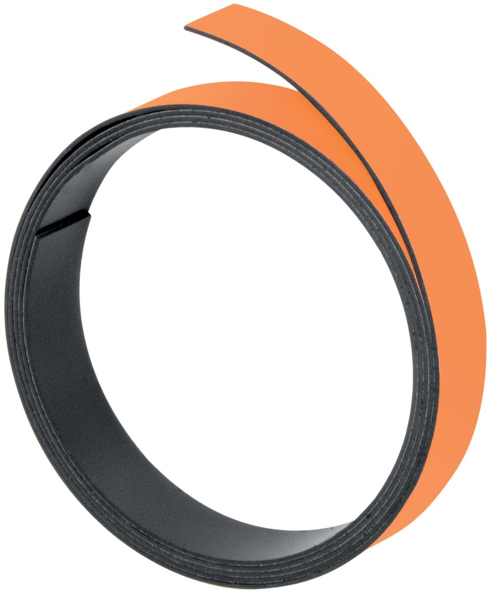 FRANKEN magneetband, 100 cm x 5 mm, beschrijfbaar, snijdbaar, oranje, M801 05