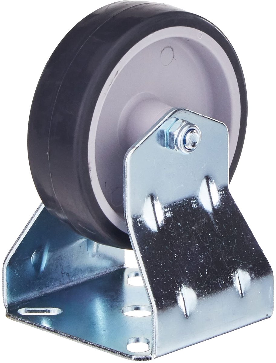 Metafranc bokwiel Ø 75 mm - 60 x 60 mm plaat - rubber wiel - zacht loopvlak - glijlager - draagvermogen 60 kg / transportwiel / meubelwiel / zwaarlastwiel / 800580