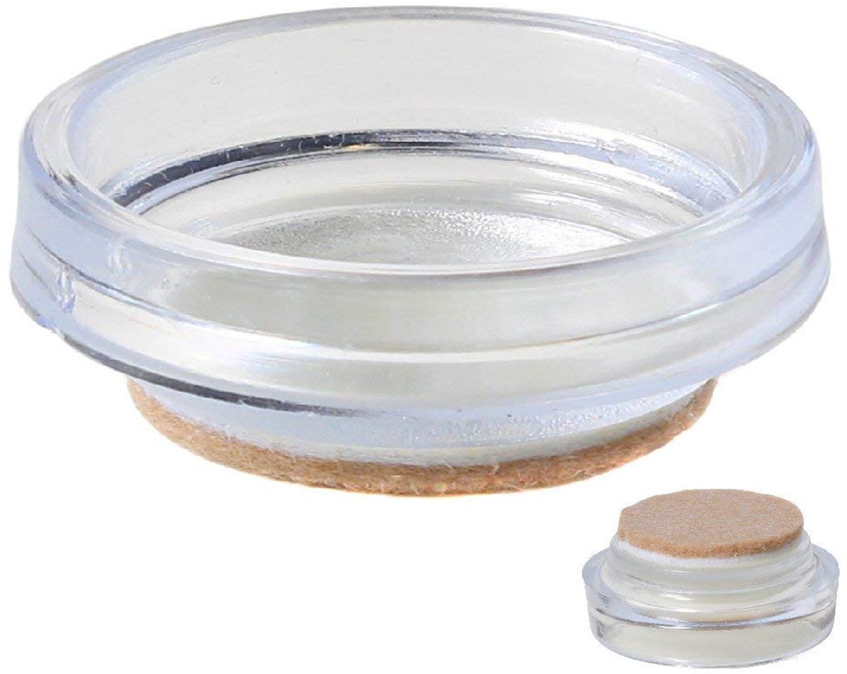 Merriway BH00156 Kleine wieltjes met viltkussen, transparant/wit, 4 stuks