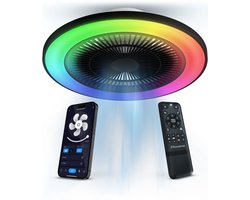 Flowsense Plafondventilator met Verlichting 50 cm - Plafondlampen met Ventilator Woonkamer / Slaapkamer - Incl. Afstandsbediening
